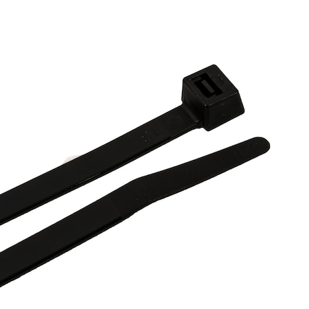 Forney Cable Tie, 8 in L, 2 in Max Bundle Dia., Black, Nylon 6/6, 120 lb Strength, 100 PK 62067